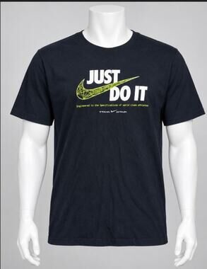 Nike Just Do It Black Neon Green Graphic Short Sleeve T Shirt Large Pre Owned